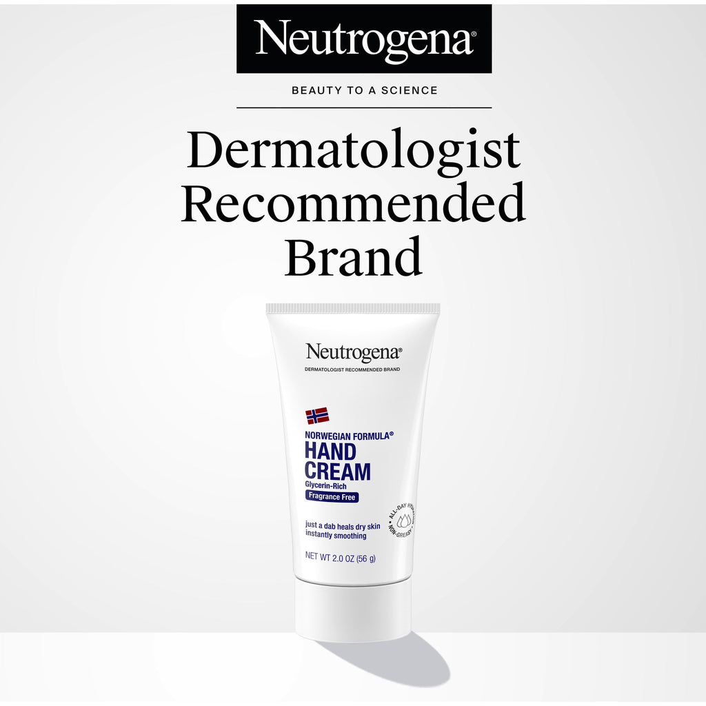 Neutrogena Norwegian Formula Hand Cream, Fragrance-Free Cream for Dry Hands & Body, 2 oz