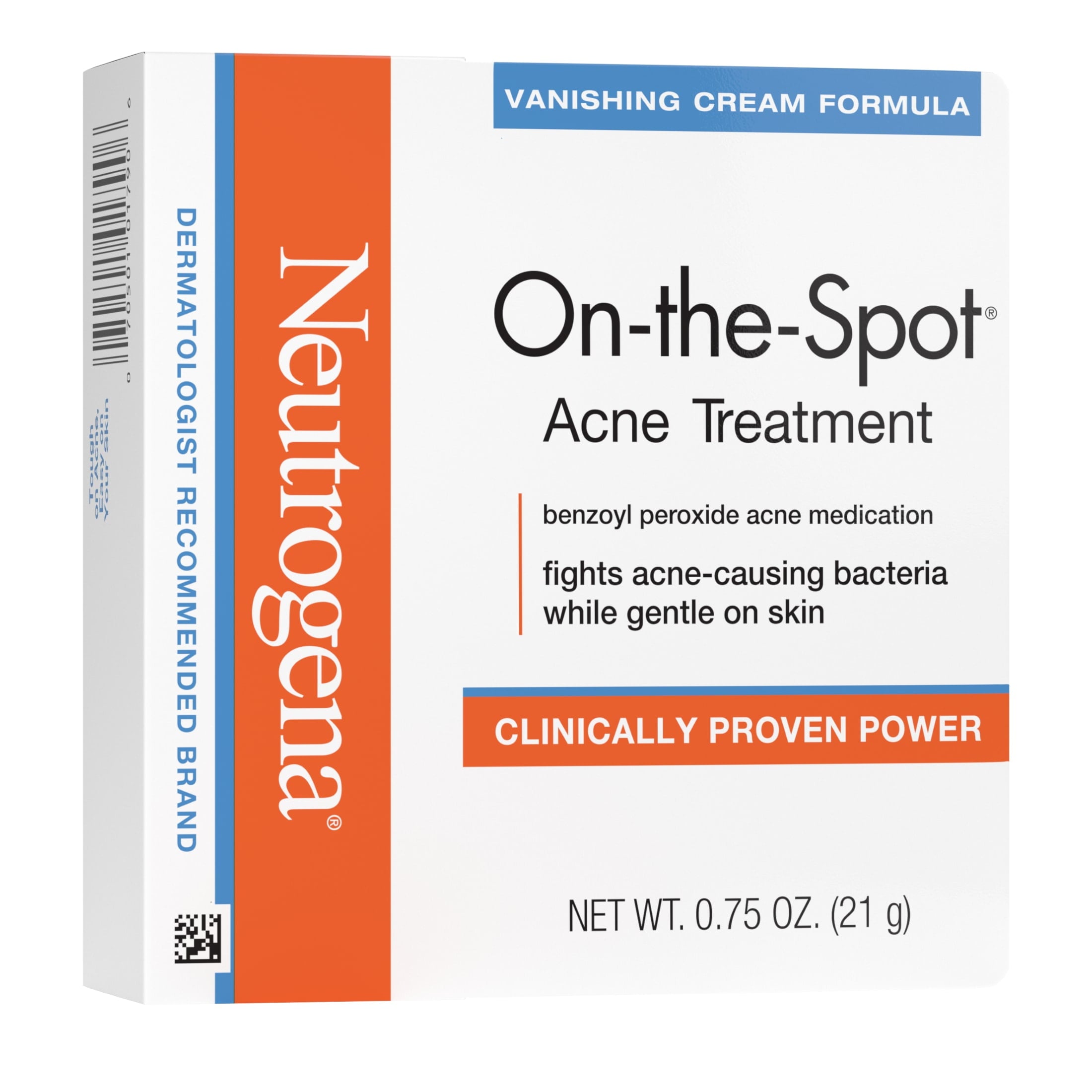 Neutrogena On-The-Spot Acne Spot Treatment. Benzoyl Peroxide 10%, Pimple Cream, 0.75 oz