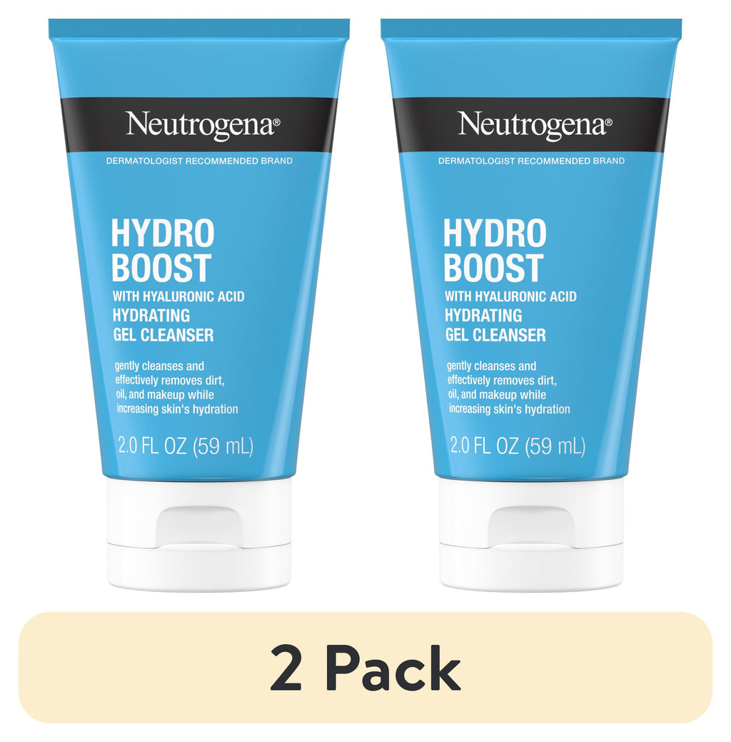 (2 pack) Neutrogena Hydro Boost Hyaluronic Acid Facial Cleansing Gel, 2 fl. oz