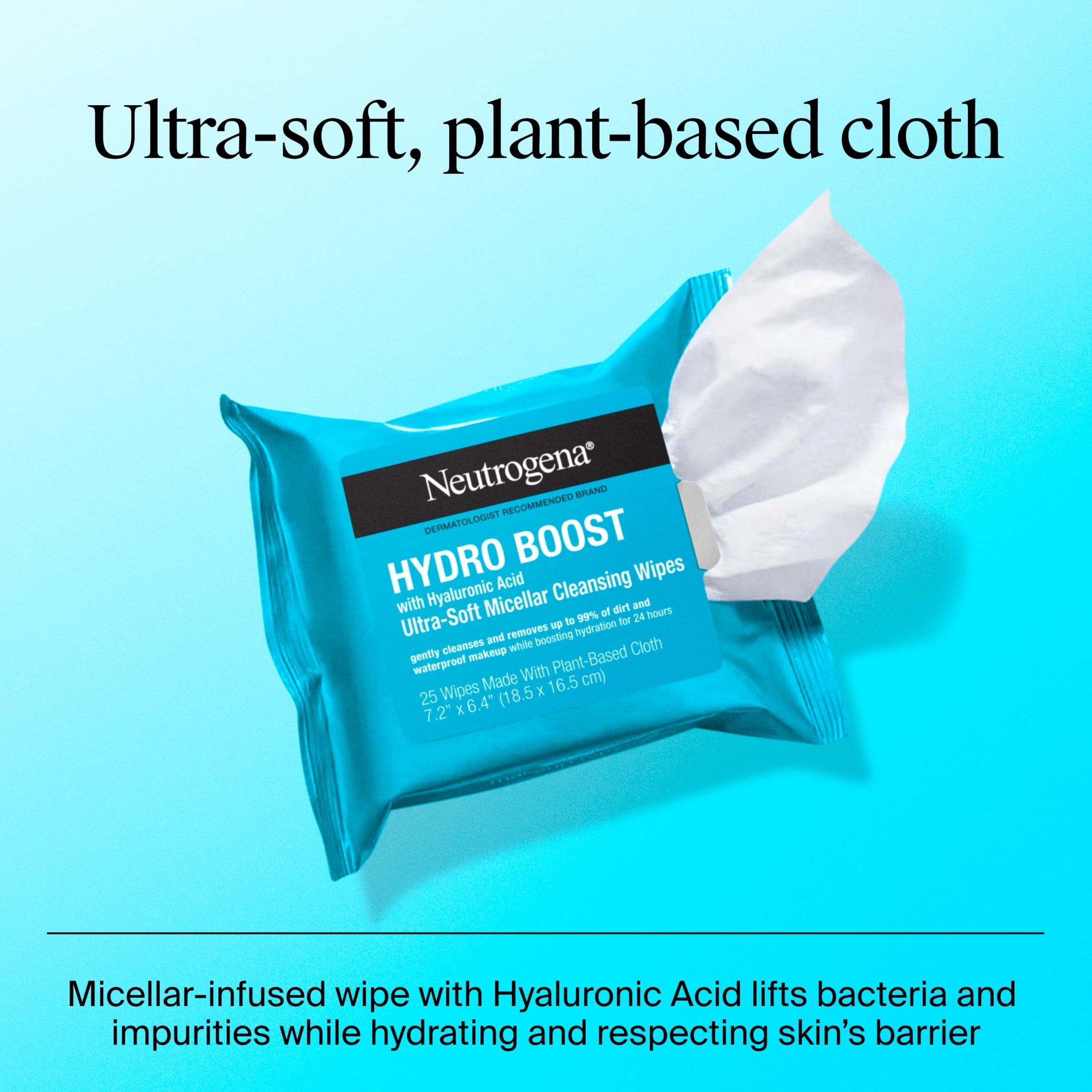 (6 pack) Neutrogena Hydro Boost Makeup Remover Wipes & Face Cleansing Towelettes, 25 Count