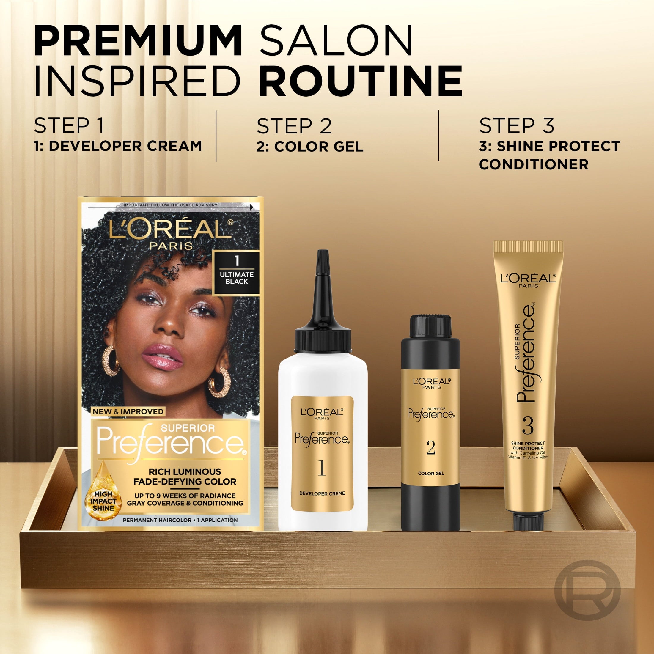 L'Oreal Paris Superior Preference Permanent Hair Color, 8 Medium Blonde, Fade-Defying, 1 kit