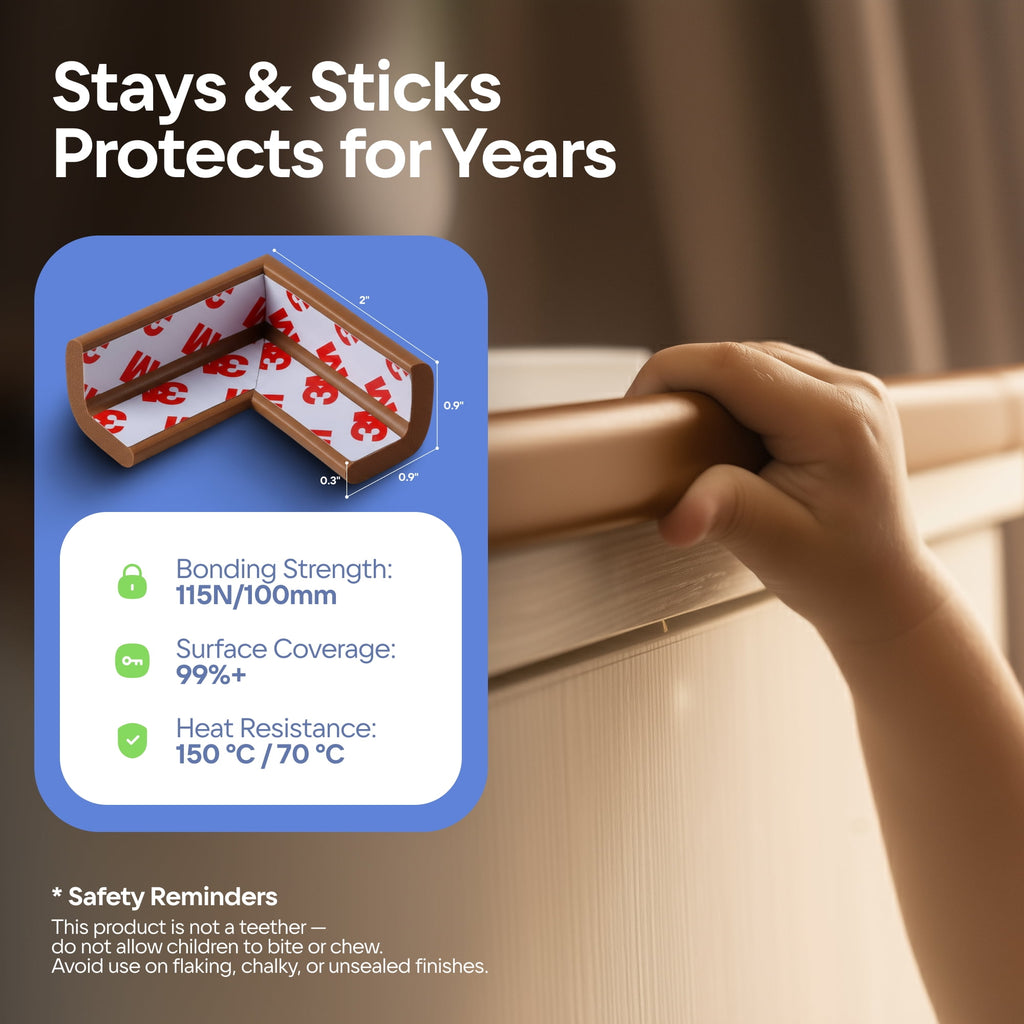 Komfortology Brown Foam Furniture Edge and Corner Guard Set, 20.4 ft