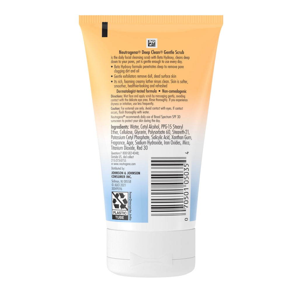 Neutrogena Deep Clean Gentle Facial Scrub, Oil free Cleanser 4.2 fl. oz