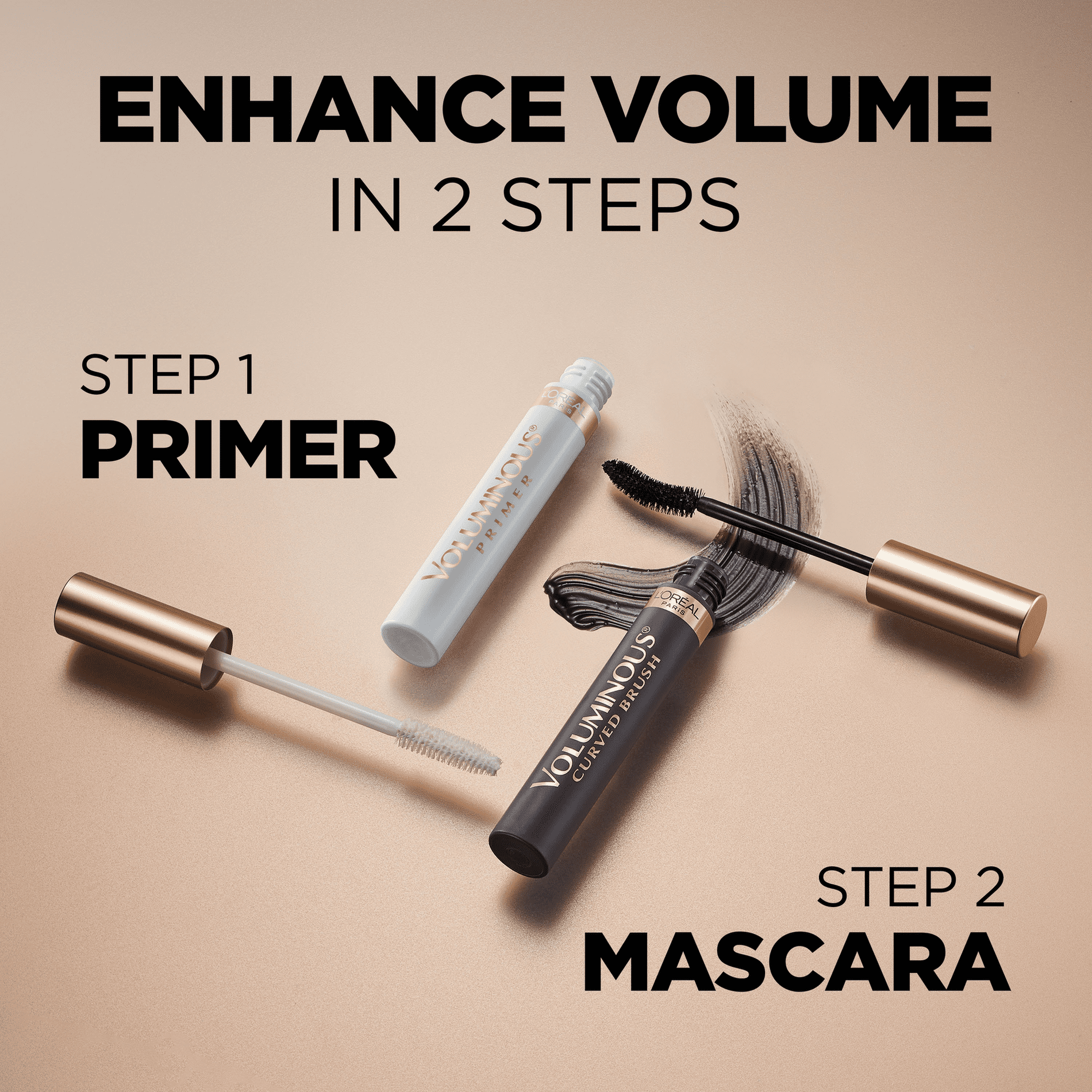 L'Oréal Paris Voluminous Original Curved Brush Mascara, Black Brown, 0.26 fl oz