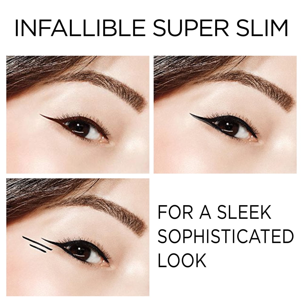 L'Oreal Paris Infallible Super Slim Long-Lasting Liquid Eyeliner, Gray