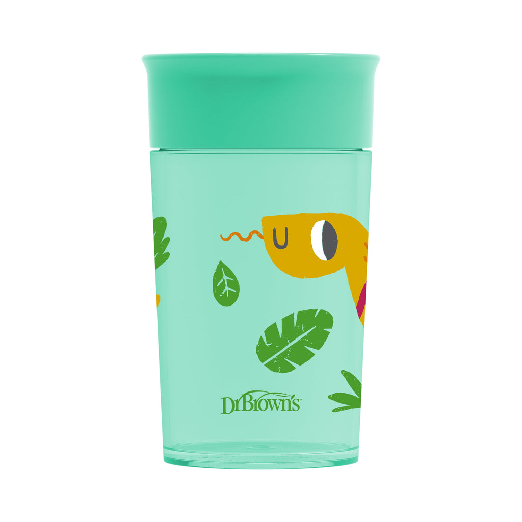 Dr. Brown's Milestones Cheers 360 Cup Spoutless Transition, Travel Friendly & Leak-Free, Green / Blue, 10 oz/300 ml, 2 Pack
