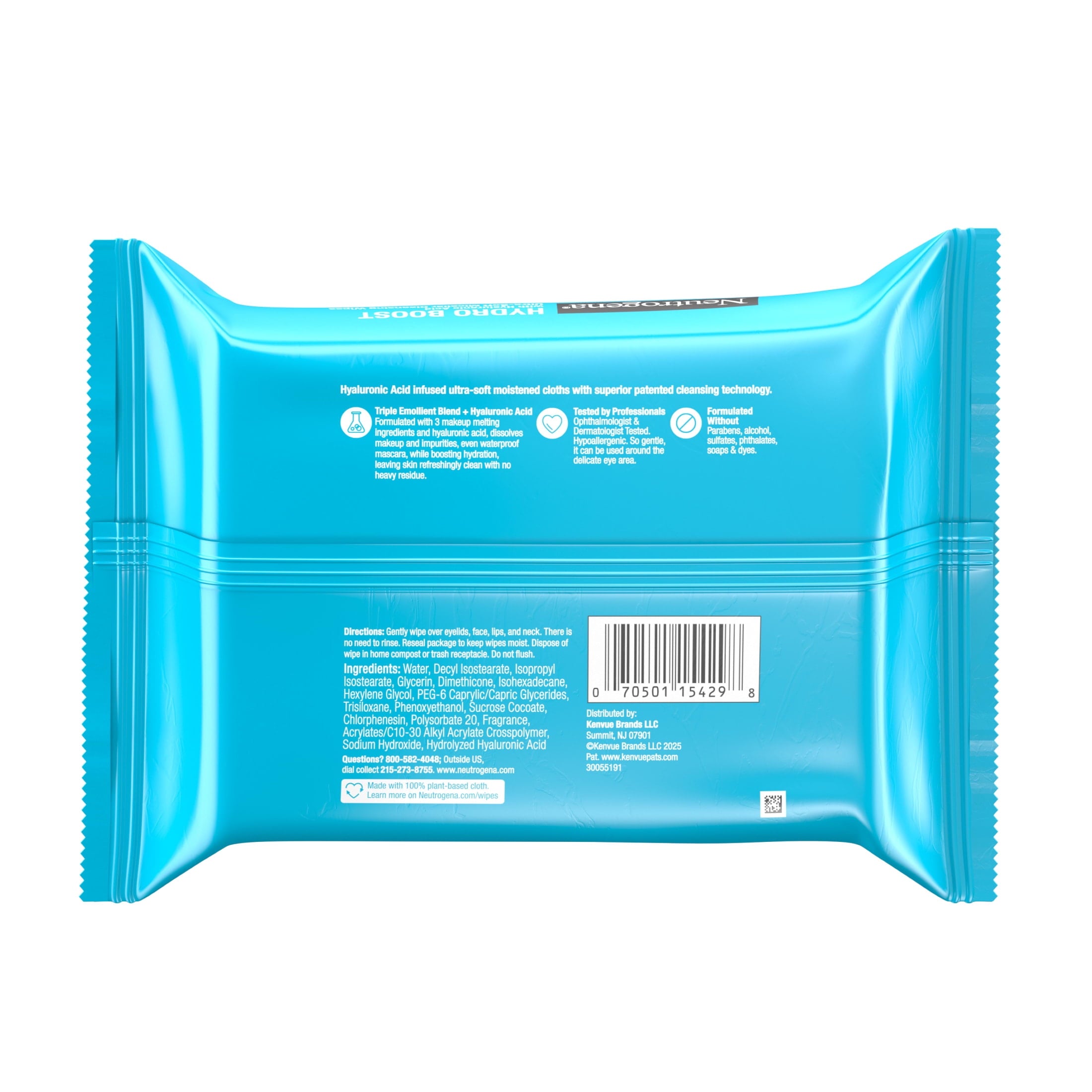 (3 pack) Neutrogena Hydro Boost Makeup Remover Wipes & Face Cleansing Towelettes, 25 Count