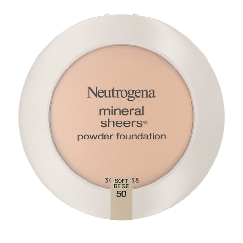 (2 pack) Neutrogena Mineral Sheers Powder Foundation, Soft Beige 50,.34 oz