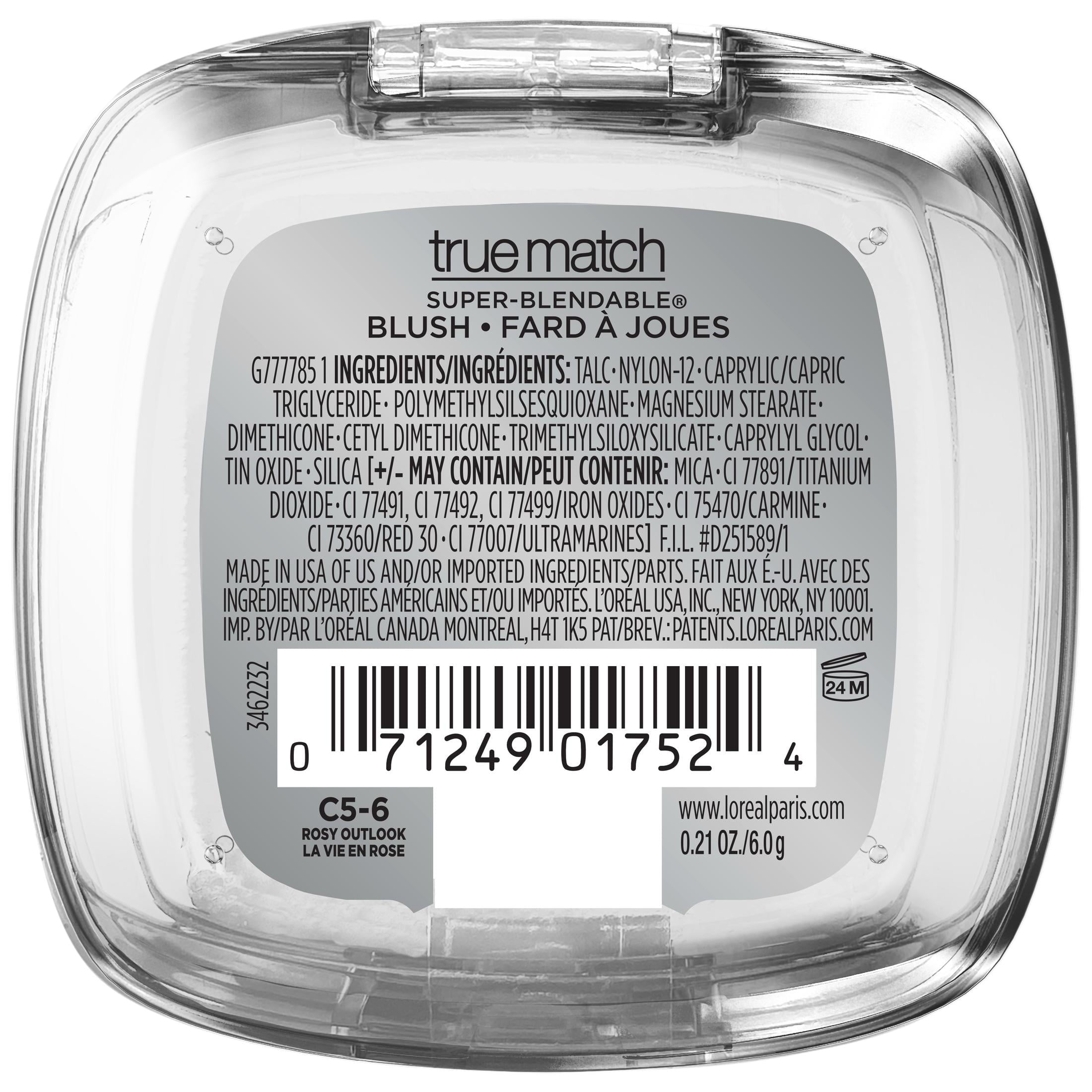 L'Oreal Paris True Match Super Blendable Blush, Soft Powder Texture, Rosy Outlook, 0.21 oz