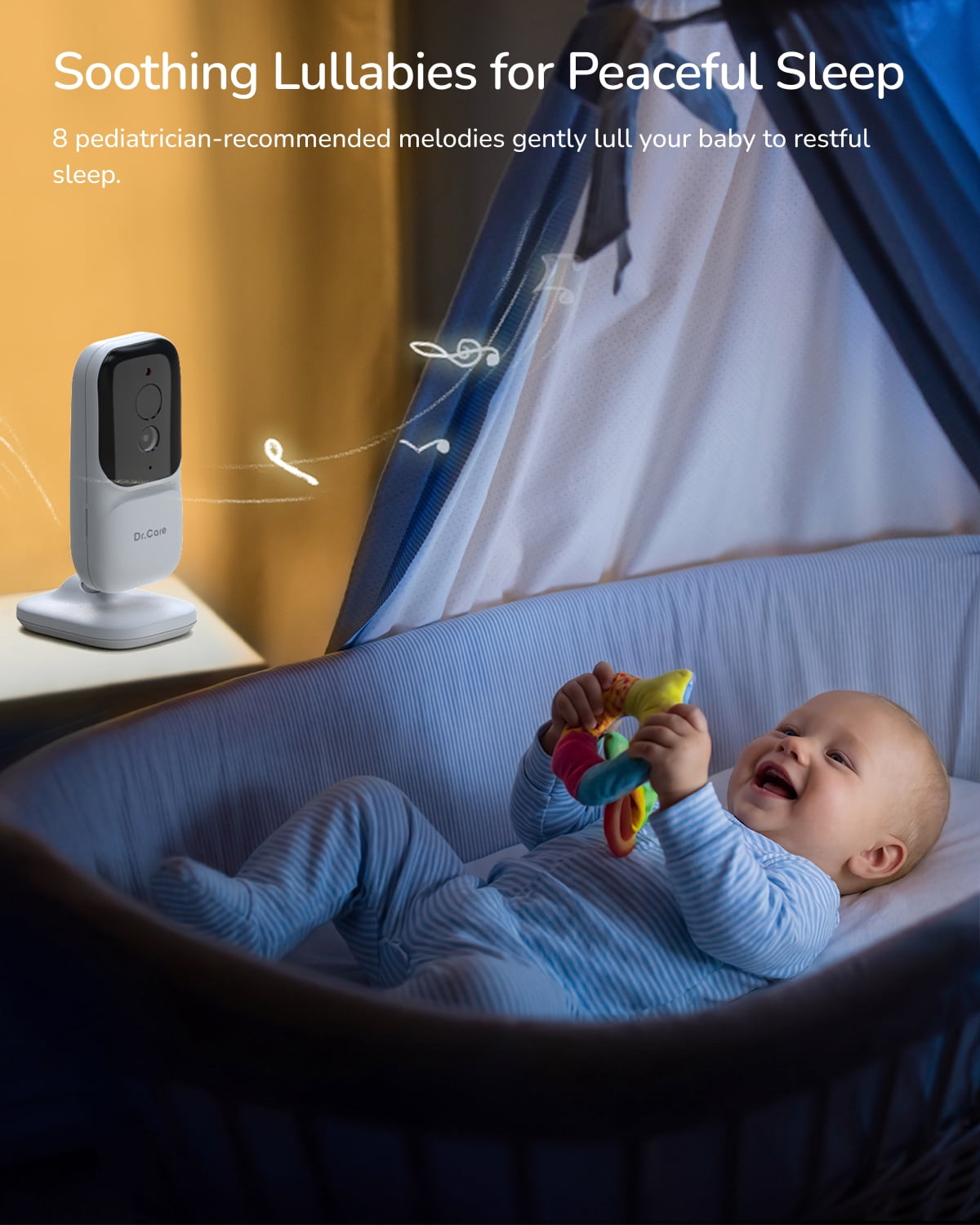 Dr.Care 2.8" Video Baby Monitor with Camera and Audio, Night Vision, Real Time, VOX Mode, Temperature Sensor