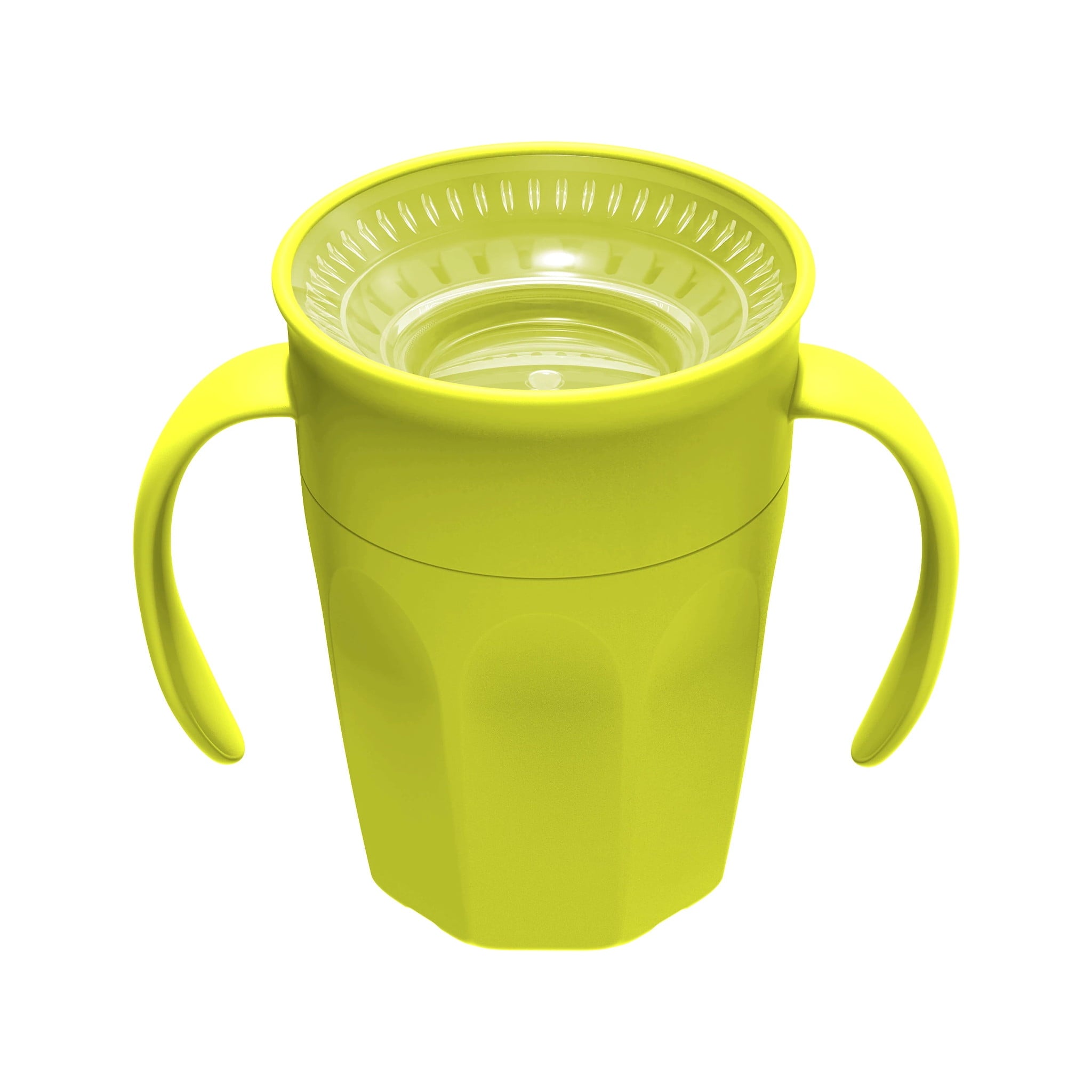 Dr. Brown's Milestones Cheers 360 Cup Spoutless Transition Cup with Handles for Easy Grip and Leak-Free Learning, Green, 7 oz/200 mL, 6m+