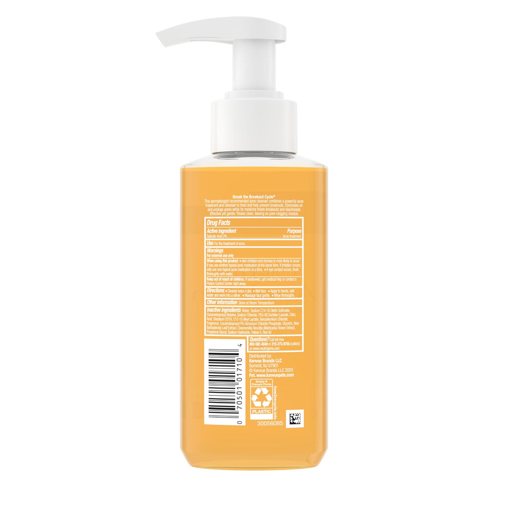 Neutrogena Oil-Free Acne Face Wash, Salicylic Acid Facial Cleanser & Acne Treatment, 6 fl oz