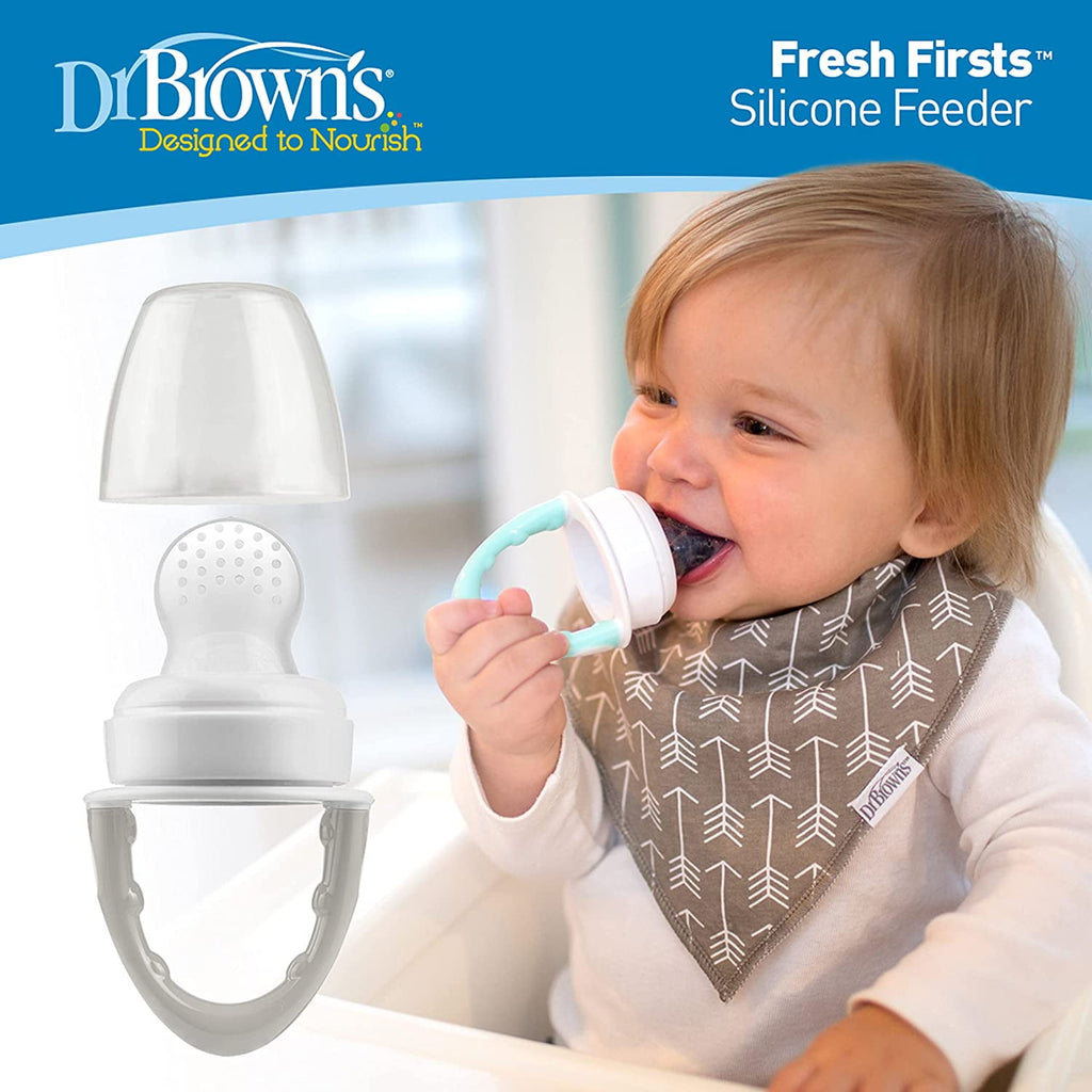 Dr. Brown's Designed to Nourish, Fresh Firsts Silicone Feeder, Solid Food Feeding, Mint, 1 Pack