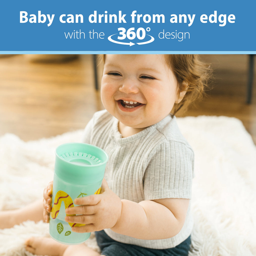Dr. Brown's Milestones Cheers360 Training Sippy Cup - Green Animals - 10oz