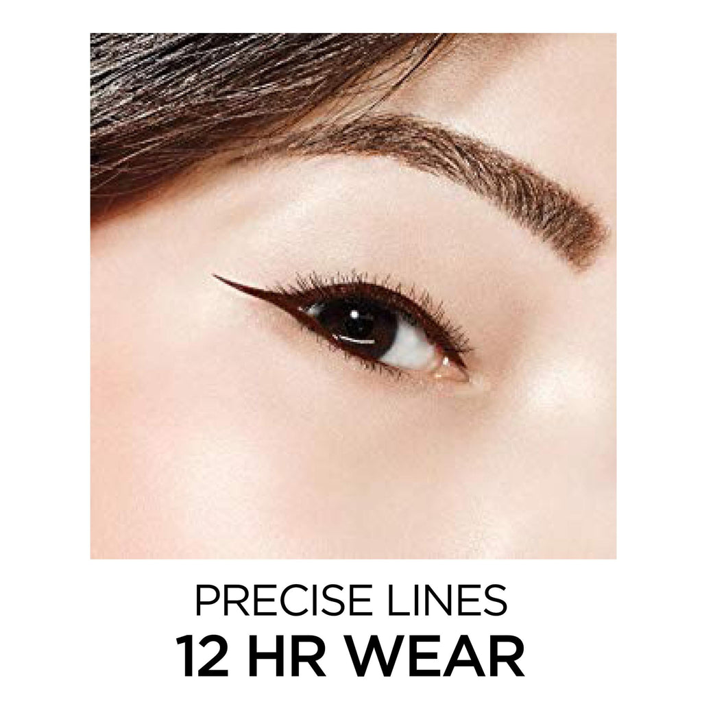 L'Oreal Paris Infallible Super Slim Eyeliner, Liquid, Long-Lasting, Brown, 0.4mm Fine Tip