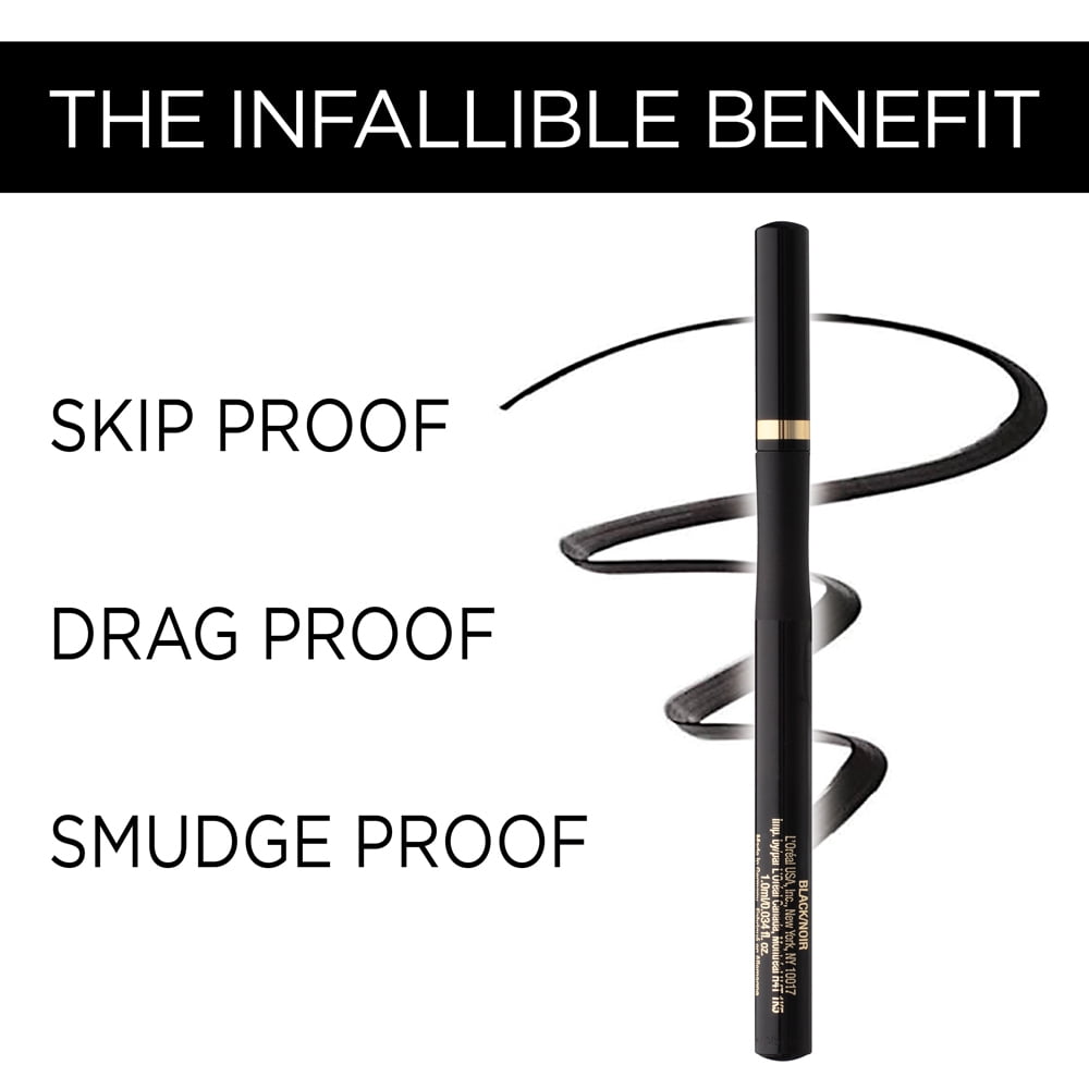 L'Oreal Paris Infallible Super Slim Long Lasting Liquid Eyeliner, Black
