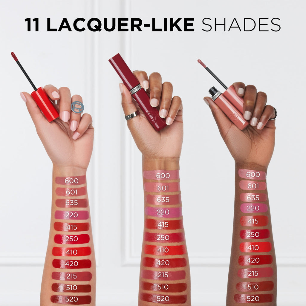 L'Oreal Paris Infallible Lacque Resistance Lightweight Long-Lasting Liquid Lipstick, Le Nu Rose, 0.13 fl oz