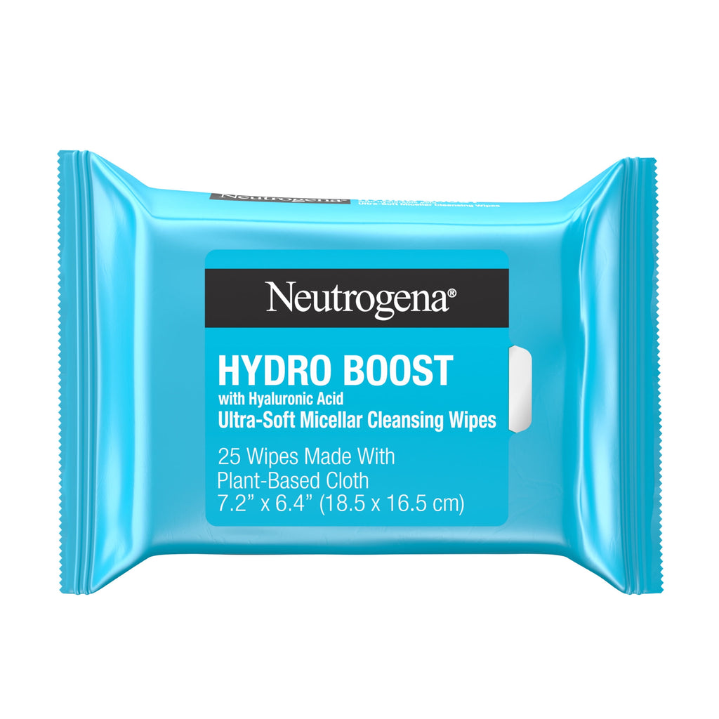 (3 pack) Neutrogena Hydro Boost Makeup Remover Wipes & Face Cleansing Towelettes, 25 Count