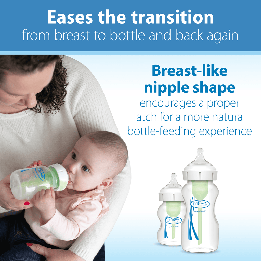 Dr. Brown's Options+ Wide-Neck Baby Bottle Nipple - Preemie, Slowest Flow - 6-Pack - 0m+