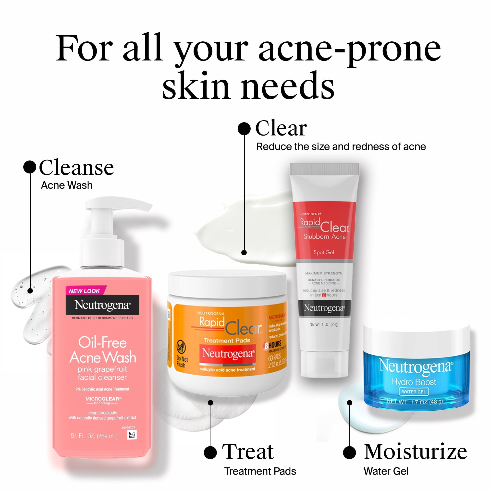 Neutrogena Oil-Free Pink Grapefruit Acne Face Wash, Salicylic Acid Facial Cleanser, 9.1 fl oz