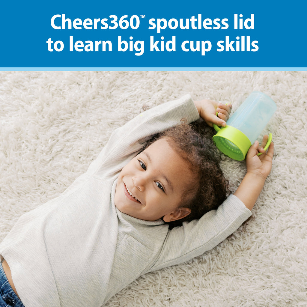 Dr. Brown's Milestones Straw to 360 Convertible Training Cups, Blue Green, 2-Pack