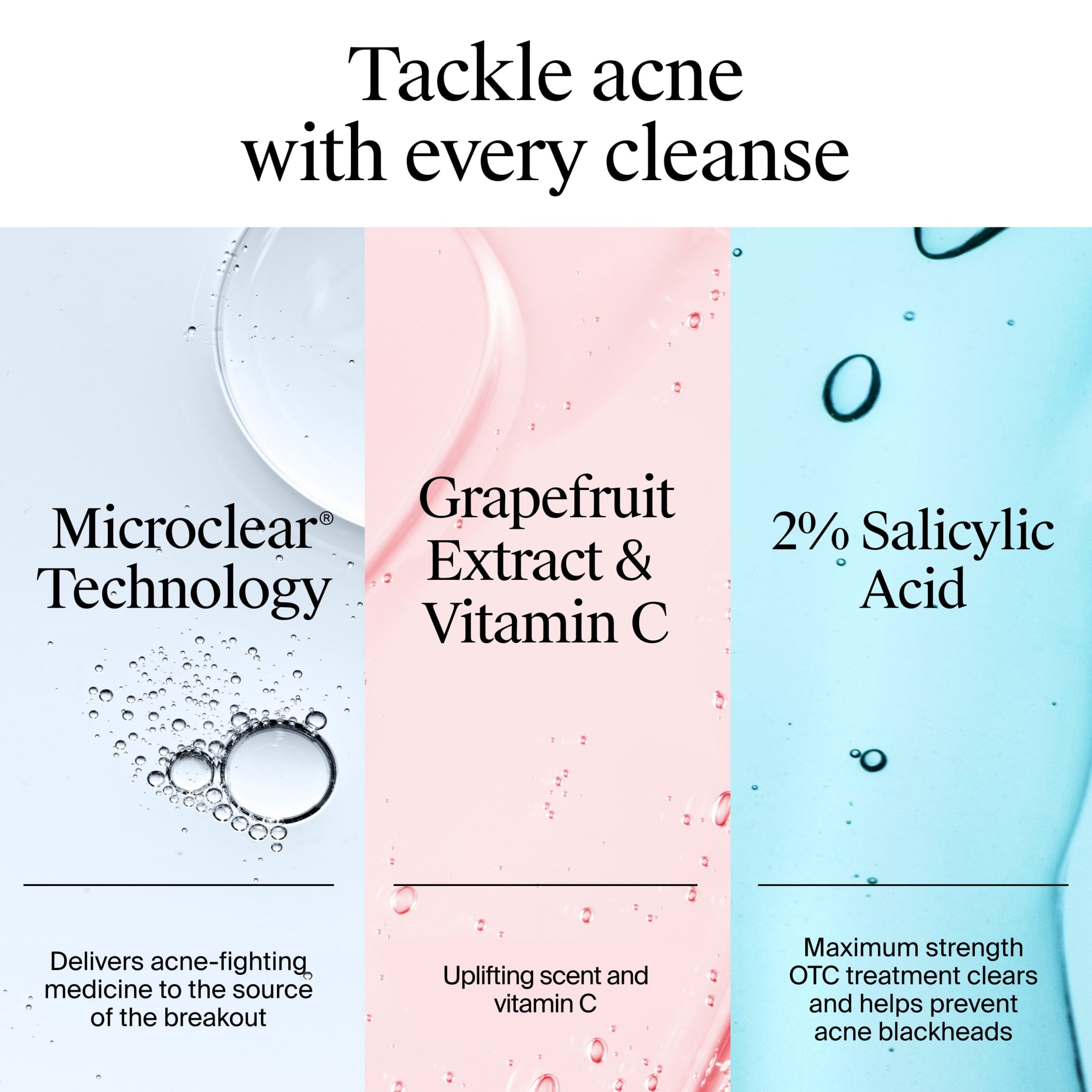 (2 pack) Neutrogena Oil-Free Pink Grapefruit Acne Face Wash, Salicylic Acid Facial Cleanser, 9.1 fl oz