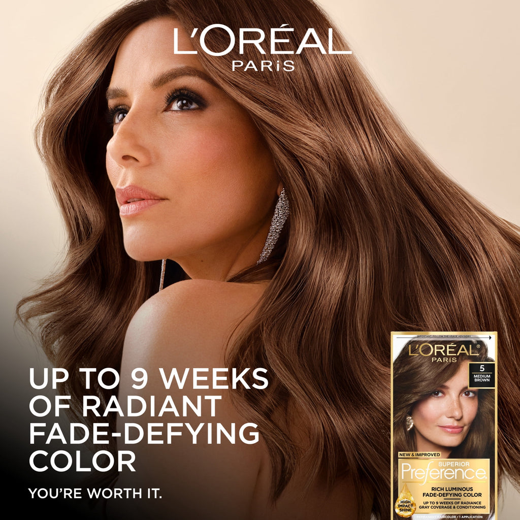 L'Oreal Paris Superior Preference Permanent Hair Color, 8 Medium Blonde, Fade-Defying, 1 kit