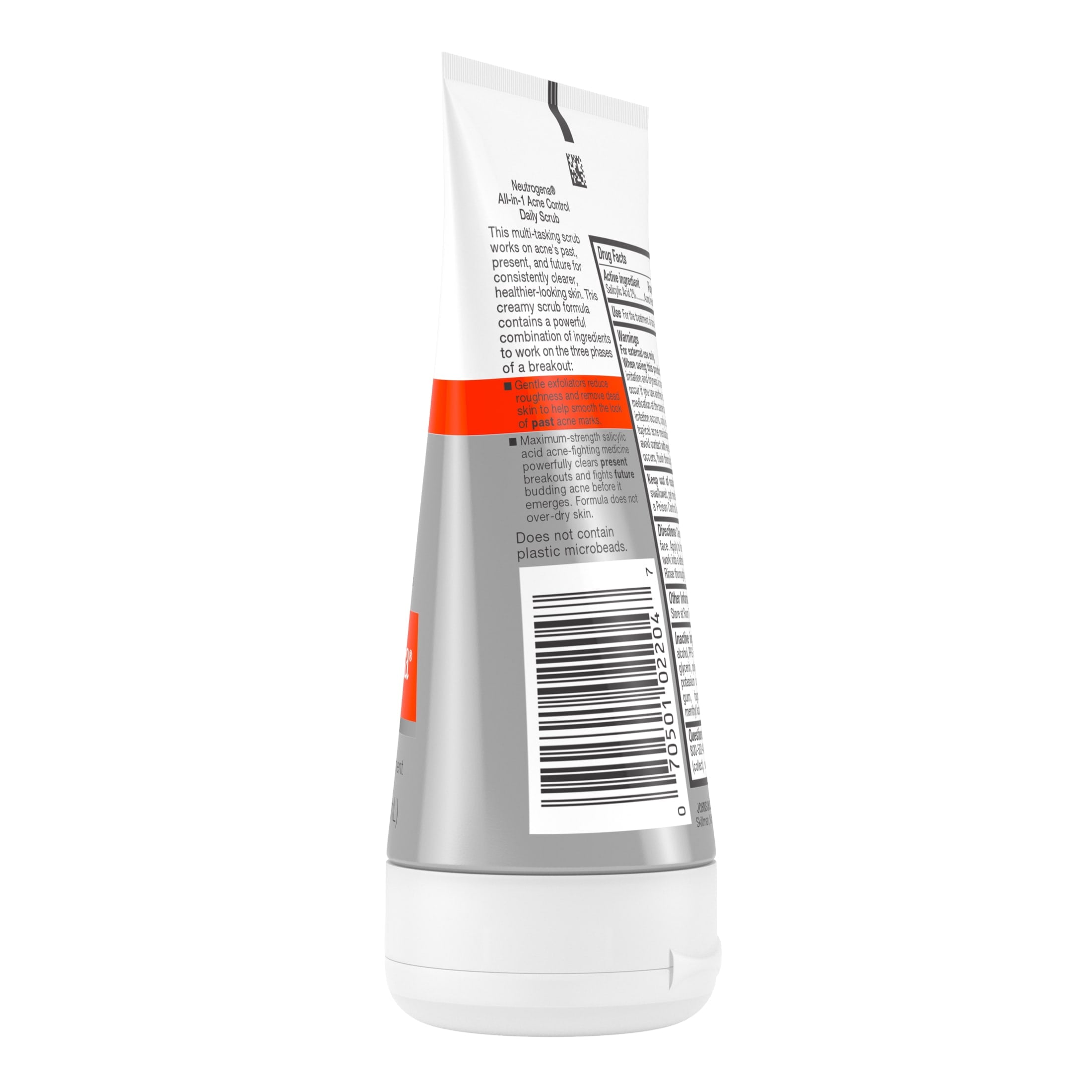 Neutrogena All-in-1 Acne Face Wash & Exfoliating Face Scrub, Salicylic Acid Cleanser, 4.2 fl oz
