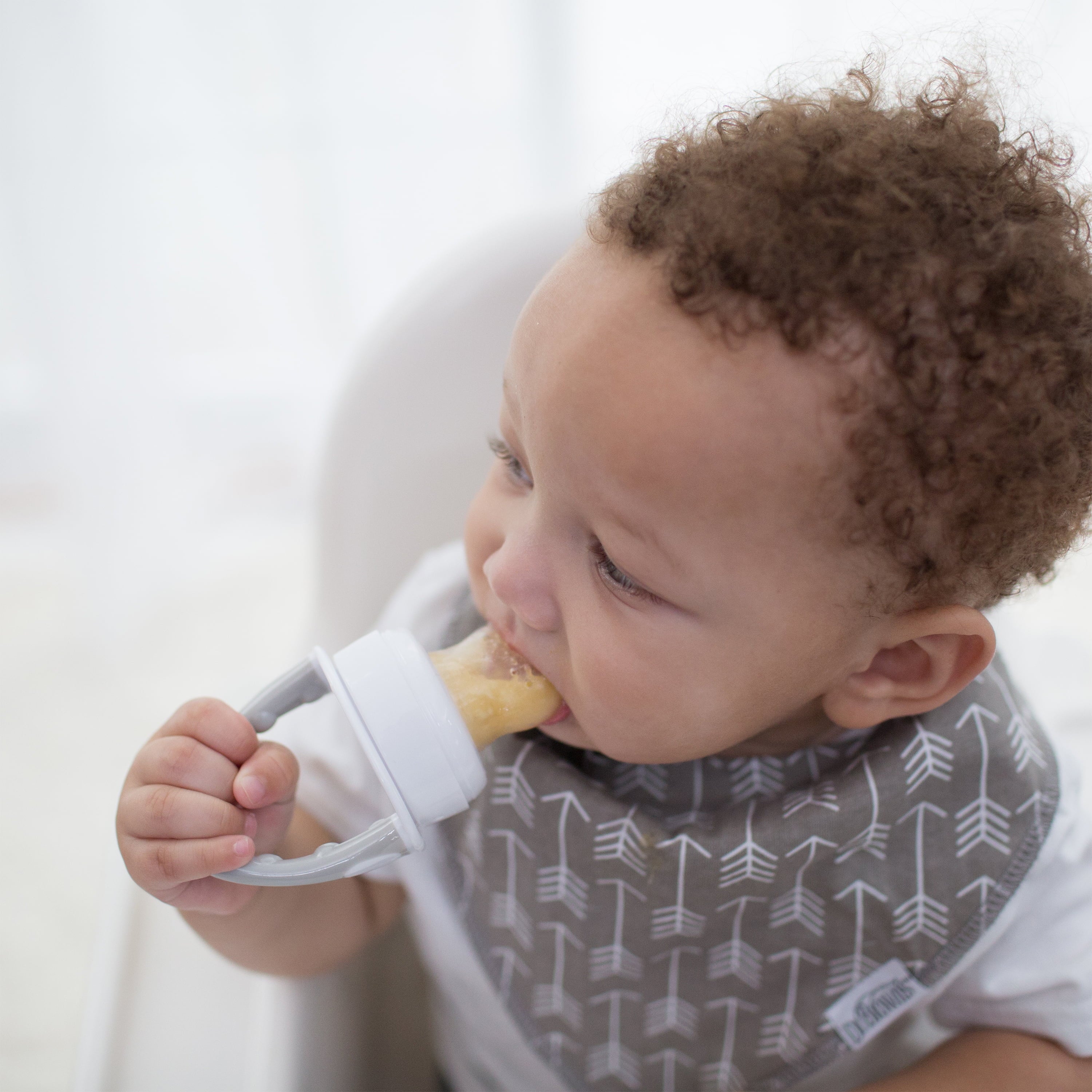 Dr. Brown's Designed to Nourish, Fresh Firsts Silicone Feeder, Solid Food Feeding, Mint/Gray, 2 Pack